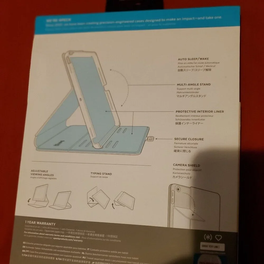 NEW SPECK GREY BALANCE FOLIO IPAD 2019 2020 CASE COVER SKIN 133535-5999 STAND